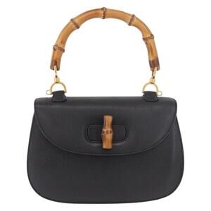 Gucci Bamboo Leather Handbag Black